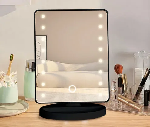 bathroom mirror with touch button light