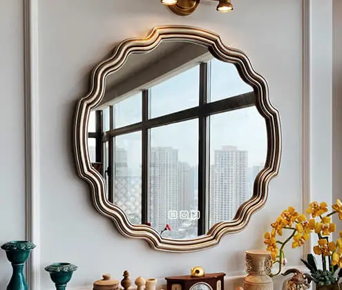 framed lighted mirror