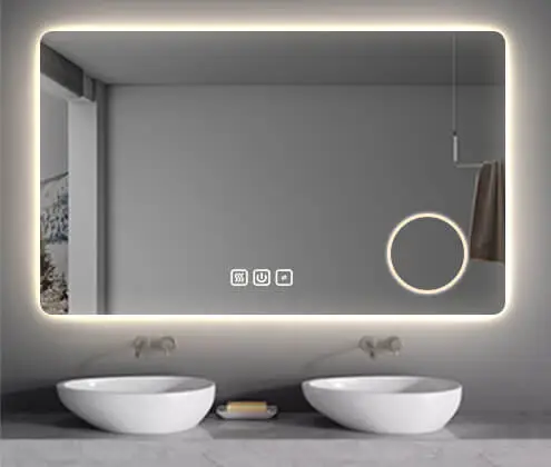 bathroom magnifying mirror with light